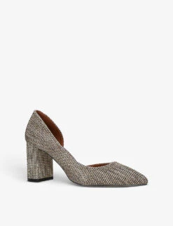 Kurt Geiger London Burlington Cut-out Heeled Woven Courts -Manolo Blahnik Store R04110981 BEIGE ALT02
