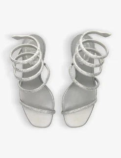 Cleo Crystal-embellished Satin And Leather Heeled Sandals -Manolo Blahnik Store R04116408 GREY ALT03