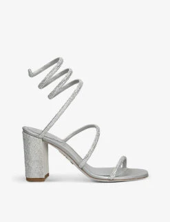 Cleo Crystal-embellished Satin And Leather Heeled Sandals