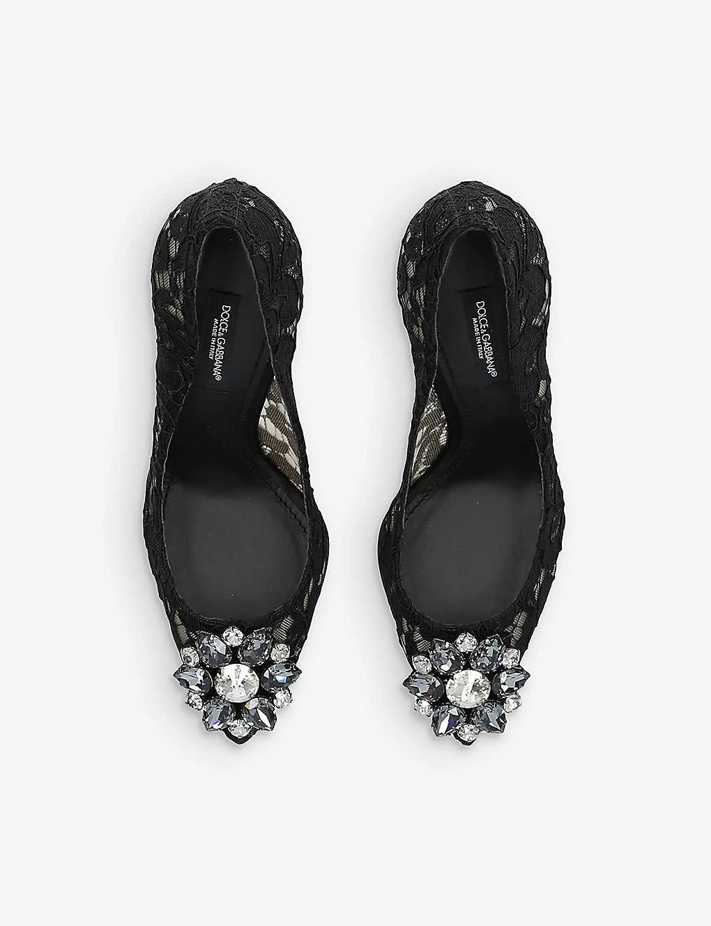 Dolce & Gabbana Bellucci Brooch-embellished Lace And Mesh Courts 2 Dolce & Gabbana Bellucci Brooch-embellished Lace And Mesh Courts - Image 2