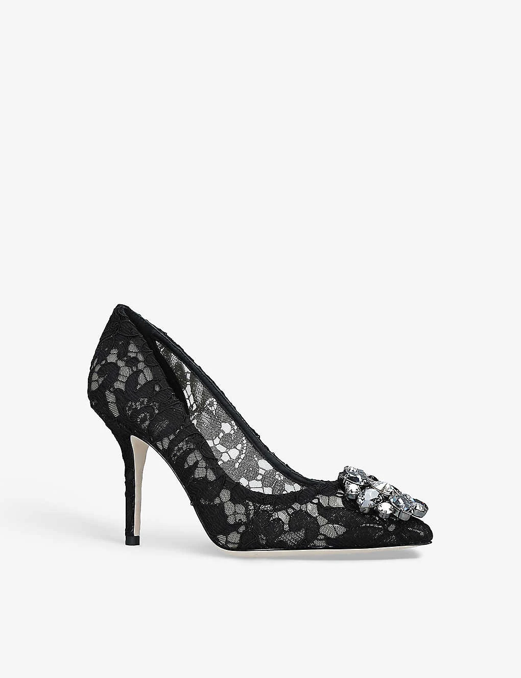 Dolce & Gabbana Bellucci Brooch-embellished Lace And Mesh Courts 3 Dolce & Gabbana Bellucci Brooch-embellished Lace And Mesh Courts - Image 3