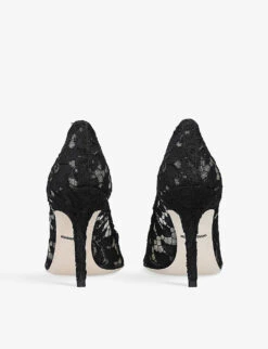 Dolce & Gabbana Bellucci Brooch-embellished Lace And Mesh Courts 7 Dolce & Gabbana Bellucci Brooch-embellished Lace And Mesh Courts -Manolo Blahnik Store R04116909 BLACK ALT03