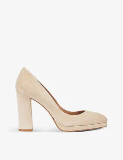 Serenity Block-heel Suede Platform Courts