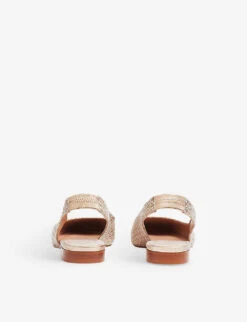 Savannah Slingback Woven-leather Flats -Manolo Blahnik Store R04118203 GOLPLATINUM ALT02