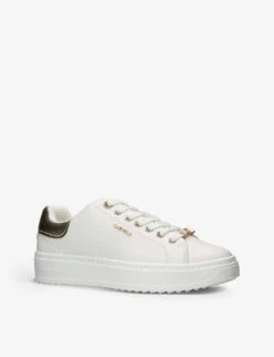 Carvela Dream Logo-embellished Faux-leather Low-top Trainers -Manolo Blahnik Store R04118609 WHITE ALT02