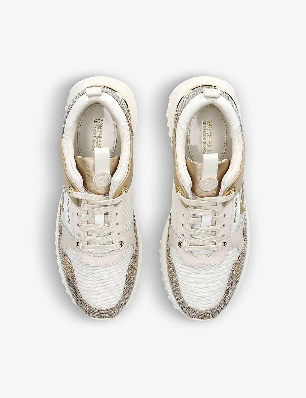 MICHAEL Michael Kors Theo Metallic Woven Trainers 2 MICHAEL Michael Kors Theo Metallic Woven Trainers - Image 2