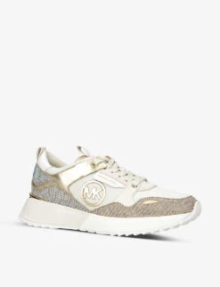 MICHAEL Michael Kors Theo Metallic Woven Trainers 6 MICHAEL Michael Kors Theo Metallic Woven Trainers -Manolo Blahnik Store R04118878 GOLDCOMB ALT02