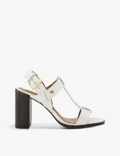 Dune Jacie T-bar Block-heel Leather Sandals