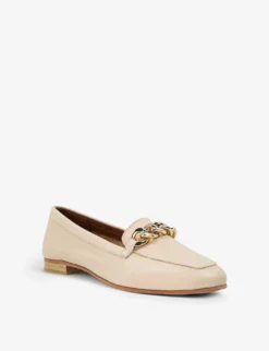 Dune Goldsmith Chain-trim Leather Loafers -Manolo Blahnik Store R04125230 ECRULEATHER ALT02