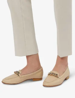 Dune Goldsmith Chain-trim Leather Loafers -Manolo Blahnik Store R04125230 ECRULEATHER ALT04