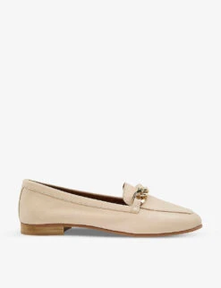 Dune Goldsmith Chain-trim Leather Loafers