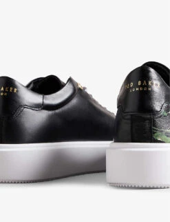 Ted Baker Lorayy Floral-print Platform Leather Low-top Trainers -Manolo Blahnik Store R04125468 BLACK ALT02