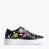 Ted Baker Lorayy Floral-print Platform Leather Low-top Trainers