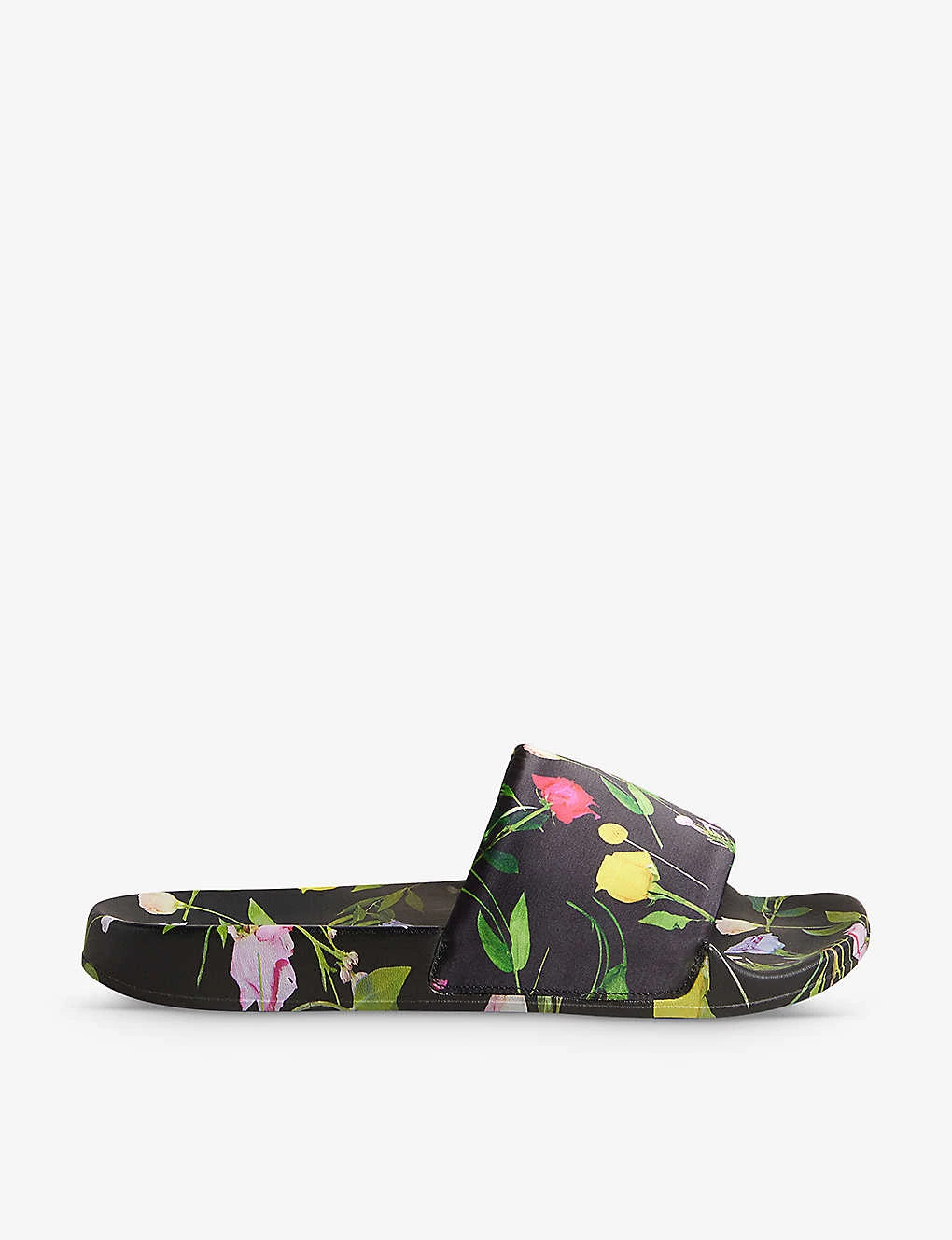 Ted Baker Floral-print Satin Sliders 1 Ted Baker Floral-print Satin Sliders