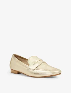 Dune Gianetta Padded-sole Leather Loafers -Manolo Blahnik Store R04125532 GOLDLEATHER ALT02