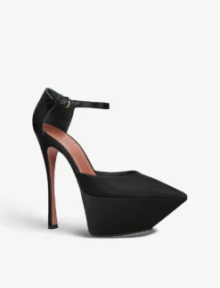 Amina Muaddi Angelica Platform Satin Courts -Manolo Blahnik Store R04127627 BLACK ALT02
