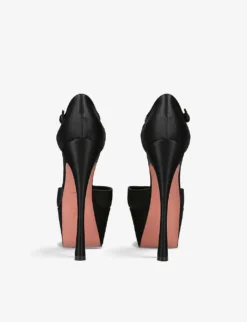 Amina Muaddi Angelica Platform Satin Courts -Manolo Blahnik Store R04127627 BLACK ALT03
