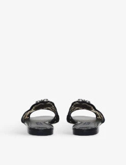 Dolce & Gabbana Bianca Brooch-embellished Lace And Mesh Sandals -Manolo Blahnik Store R04128564 BLACK ALT03
