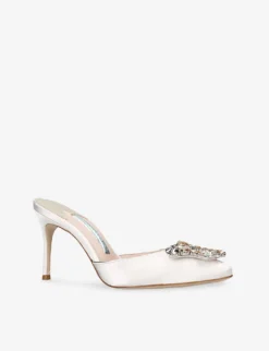 Sophia Webster Margaux Crystal-embellished Leather Heeled Mules -Manolo Blahnik Store R04128584 WHITE ALT02