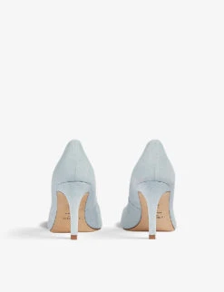Floret Pointed-toe Stiletto-heel Suede Court Shoes -Manolo Blahnik Store R04128600 GRESEAGREEN ALT03