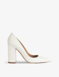 June Block-heel Leather Courts