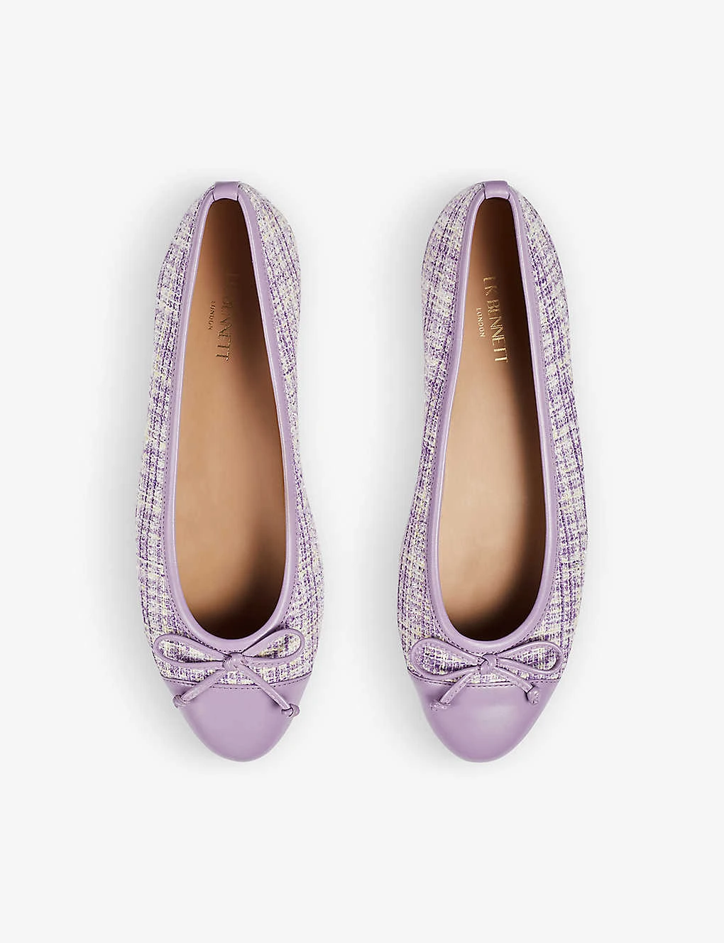 Kara Toe-cap Tweed And Leather Ballerina Pumps 2 Kara Toe-cap Tweed And Leather Ballerina Pumps - Image 2