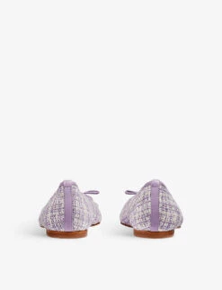 Kara Toe-cap Tweed And Leather Ballerina Pumps 7 Kara Toe-cap Tweed And Leather Ballerina Pumps -Manolo Blahnik Store R04130238 PURLILAC ALT03