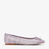 Kara Toe-cap Tweed And Leather Ballerina Pumps