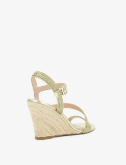 Dune Kaia Open-toe Woven Wedge Sandals 8 Dune Kaia Open-toe Woven Wedge Sandals -Manolo Blahnik Store R04131246 GOLDFABRIC ALT03