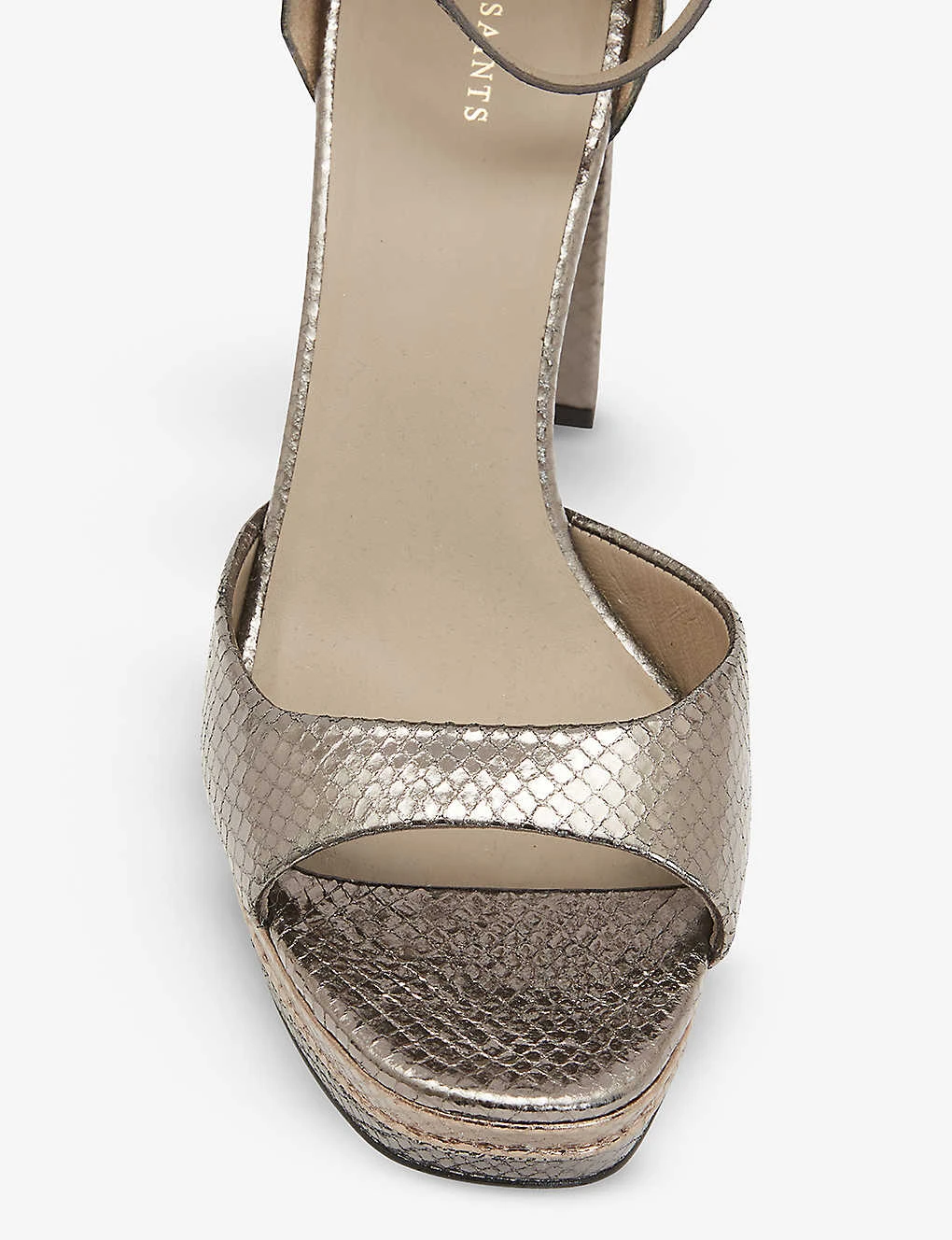 AllSaints Tia Platform Metallic-leather Sandals 2 AllSaints Tia Platform Metallic-leather Sandals - Image 2