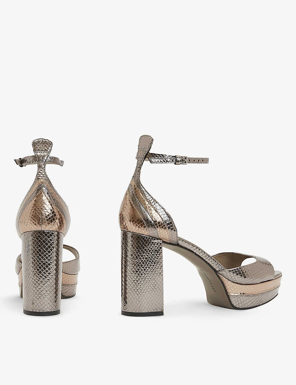 AllSaints Tia Platform Metallic-leather Sandals 4 AllSaints Tia Platform Metallic-leather Sandals - Image 4