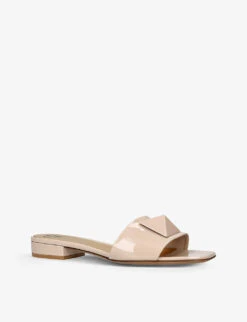 Valentino Garavani One Stud Stud-embellished Patent-leather Sandals 7 Valentino Garavani One Stud Stud-embellished Patent-leather Sandals -Manolo Blahnik Store R04132890 PALEPINK ALT02