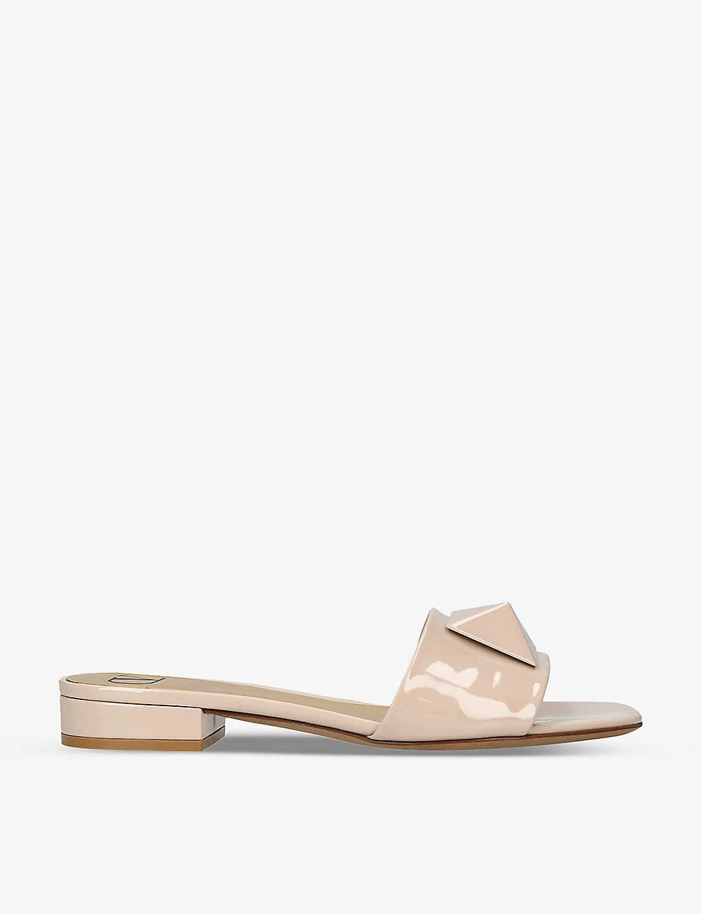 Valentino Garavani One Stud Stud-embellished Patent-leather Sandals 1 Valentino Garavani One Stud Stud-embellished Patent-leather Sandals