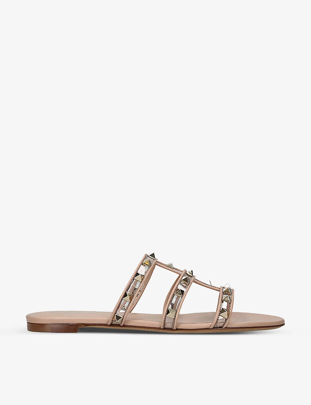 Valentino Garavani Rockstud Stud-embellished Woven Sandals 1 Valentino Garavani Rockstud Stud-embellished Woven Sandals