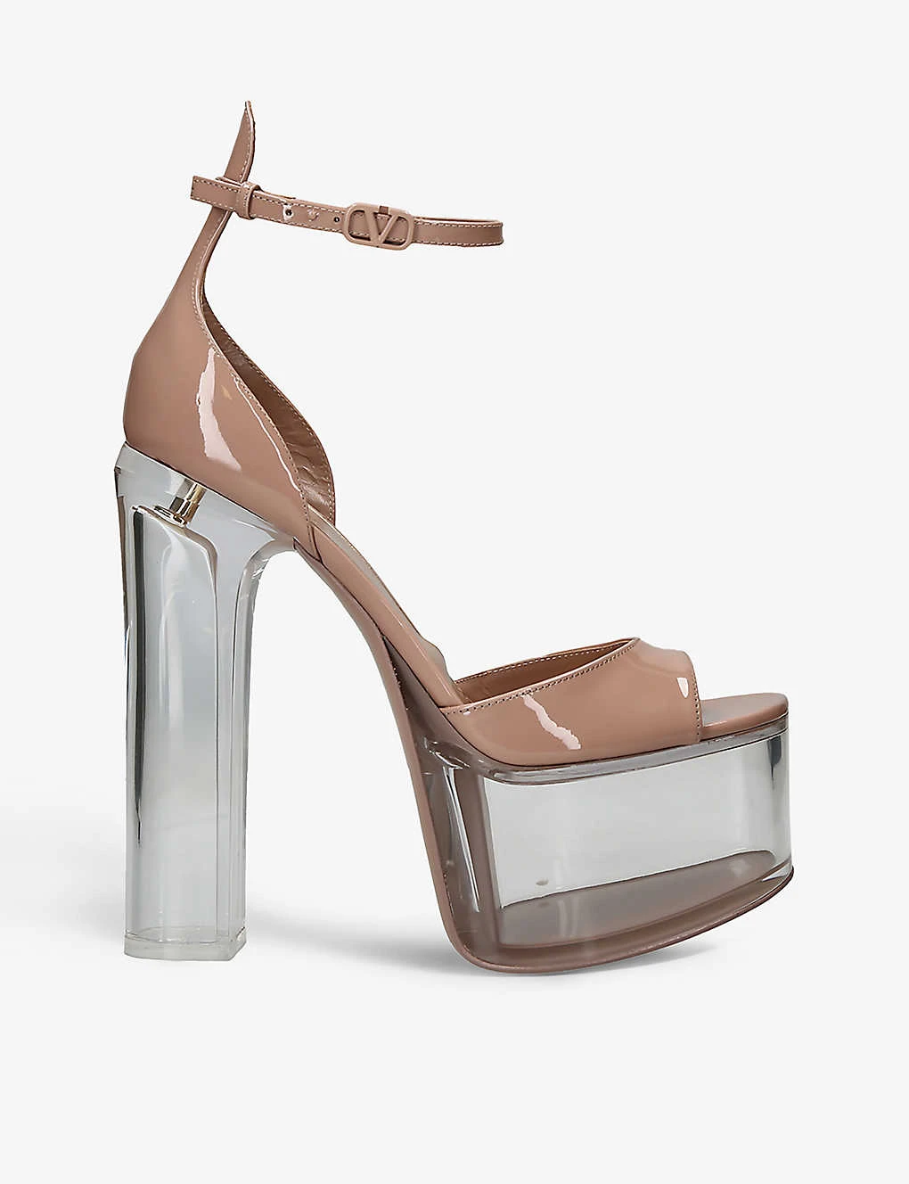 Valentino Garavani Tan-Go Platform-sole Patent-leather Heeled Sandals 1 Valentino Garavani Tan-Go Platform-sole Patent-leather Heeled Sandals
