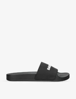Balenciaga Logo-embossed Rubber Slides