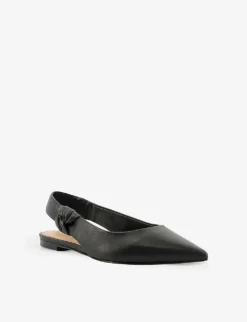 Dune Heighten Twist-knot Leather Ballet Pumps -Manolo Blahnik Store R04134027 BLACKLEATHER ALT02