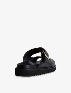 Zadig & Voltaire Cecilia Alpha Double-strap Cleated-sole Leather Sandals 9 Zadig & Voltaire Cecilia Alpha Double-strap Cleated-sole Leather Sandals -Manolo Blahnik Store R04134396 NOIR ALT03
