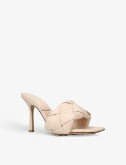 Bottega Veneta Intrecciato-woven Square-toe Leather Heeled Mules 7 Bottega Veneta Intrecciato-woven Square-toe Leather Heeled Mules -Manolo Blahnik Store R04135825 CREAM ALT02