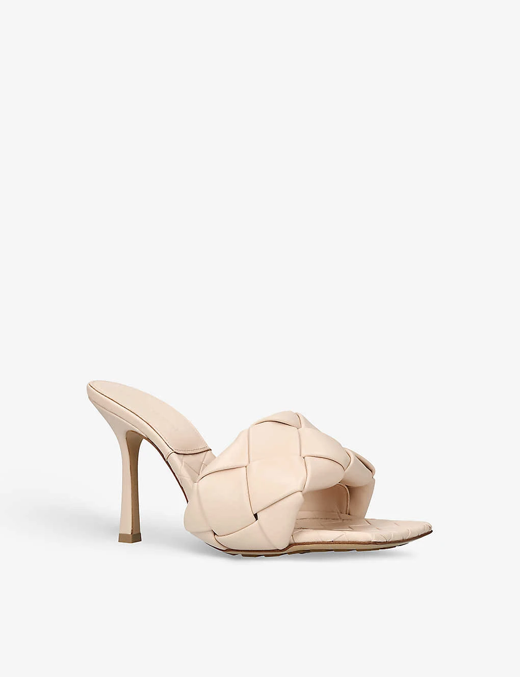 Bottega Veneta Intrecciato-woven Square-toe Leather Heeled Mules 3 Bottega Veneta Intrecciato-woven Square-toe Leather Heeled Mules - Image 3