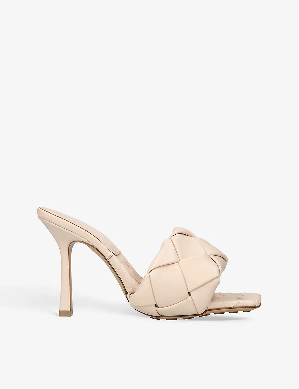 Bottega Veneta Intrecciato-woven Square-toe Leather Heeled Mules 1 Bottega Veneta Intrecciato-woven Square-toe Leather Heeled Mules
