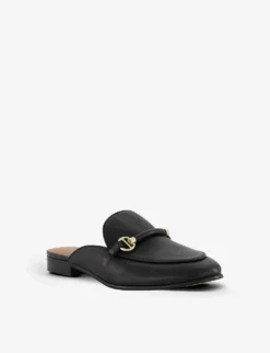 Dune Glowin Backless Horsebit-chain Leather Loafers -Manolo Blahnik Store R04135979 BLACKLEATHER ALT02