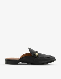 Dune Glowin Backless Horsebit-chain Leather Loafers