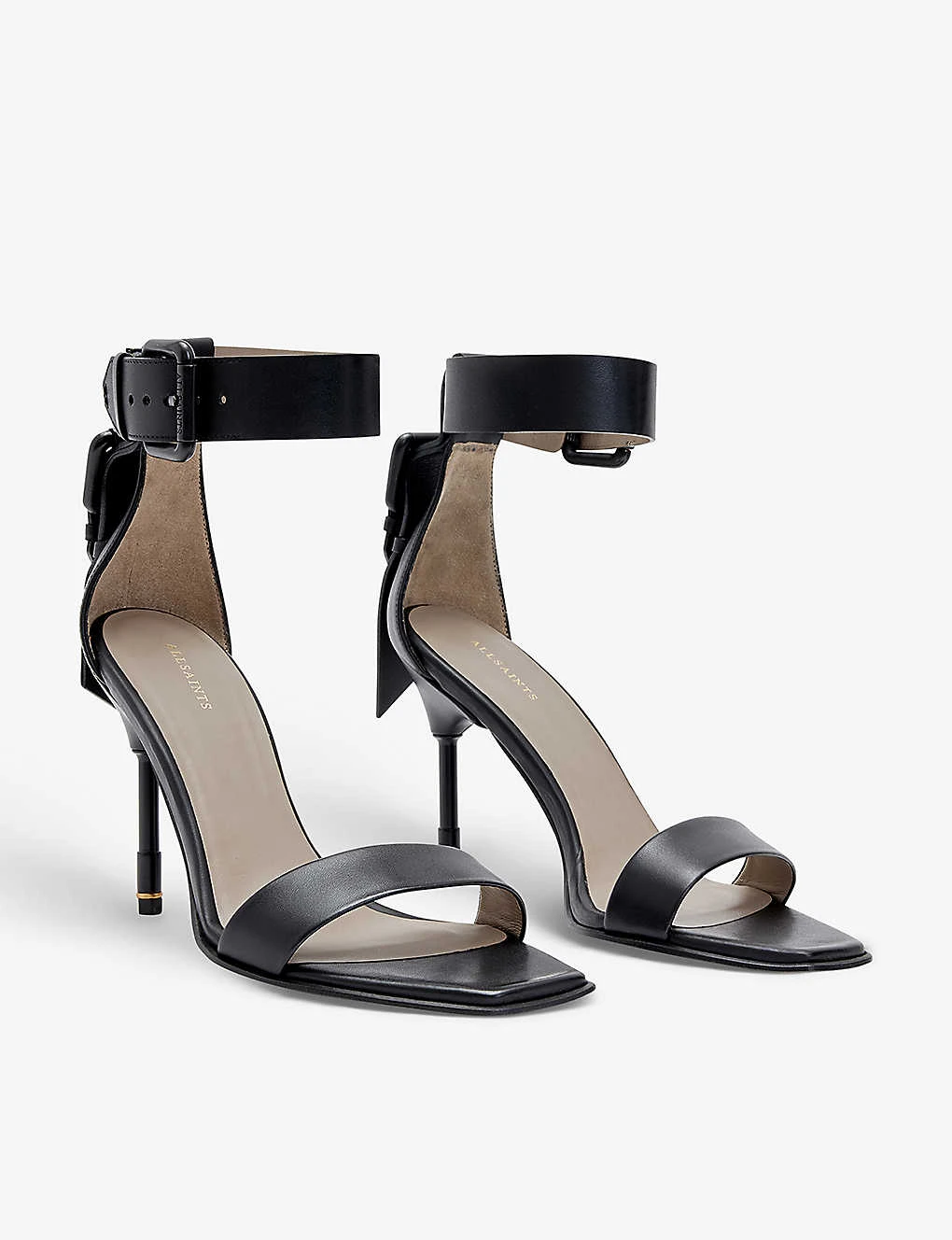 AllSaints Noir Buckle-fastened Leather Sandals 3 AllSaints Noir Buckle-fastened Leather Sandals - Image 3