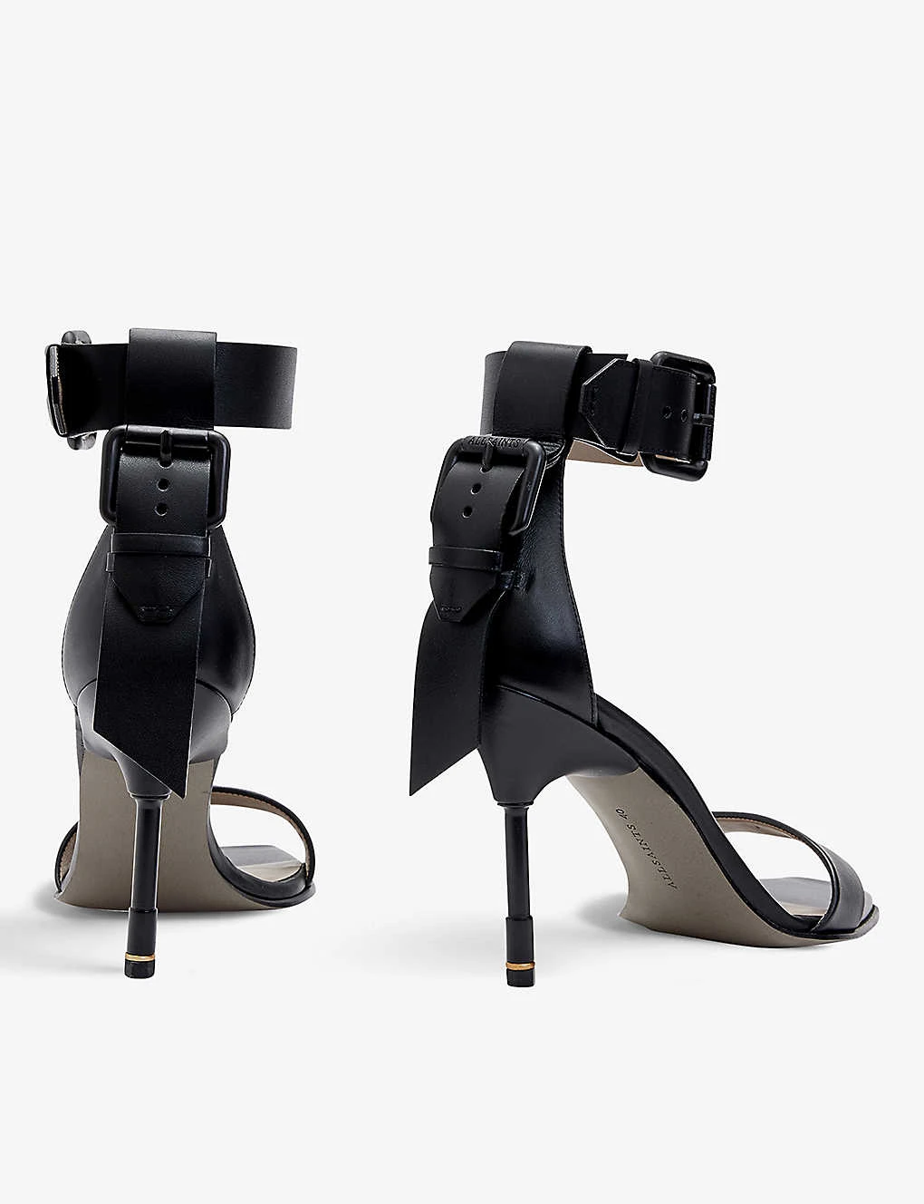 AllSaints Noir Buckle-fastened Leather Sandals 4 AllSaints Noir Buckle-fastened Leather Sandals - Image 4