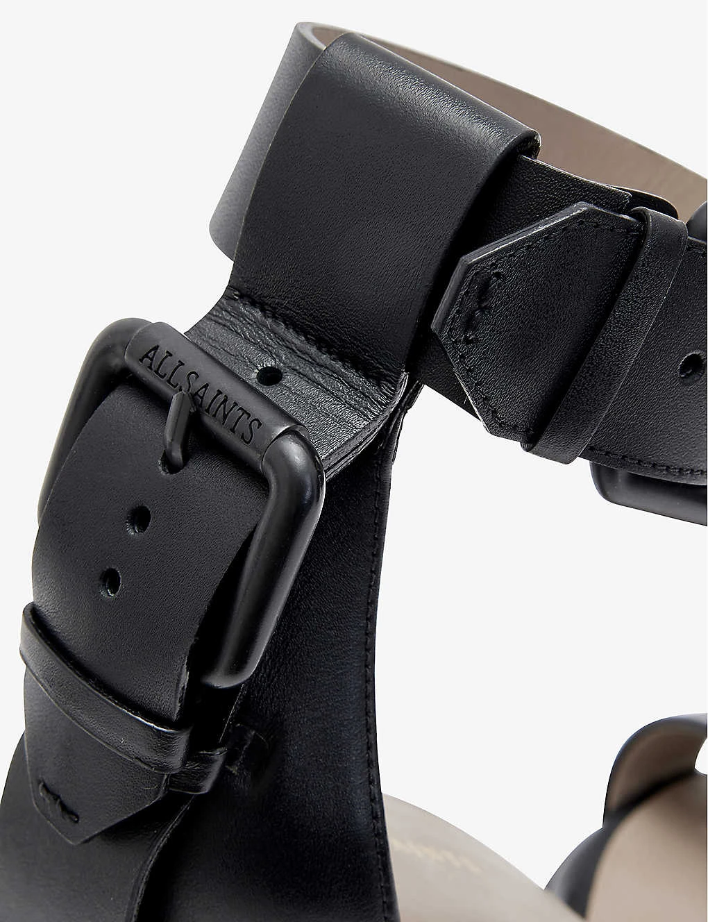 AllSaints Noir Buckle-fastened Leather Sandals 6 AllSaints Noir Buckle-fastened Leather Sandals - Image 6