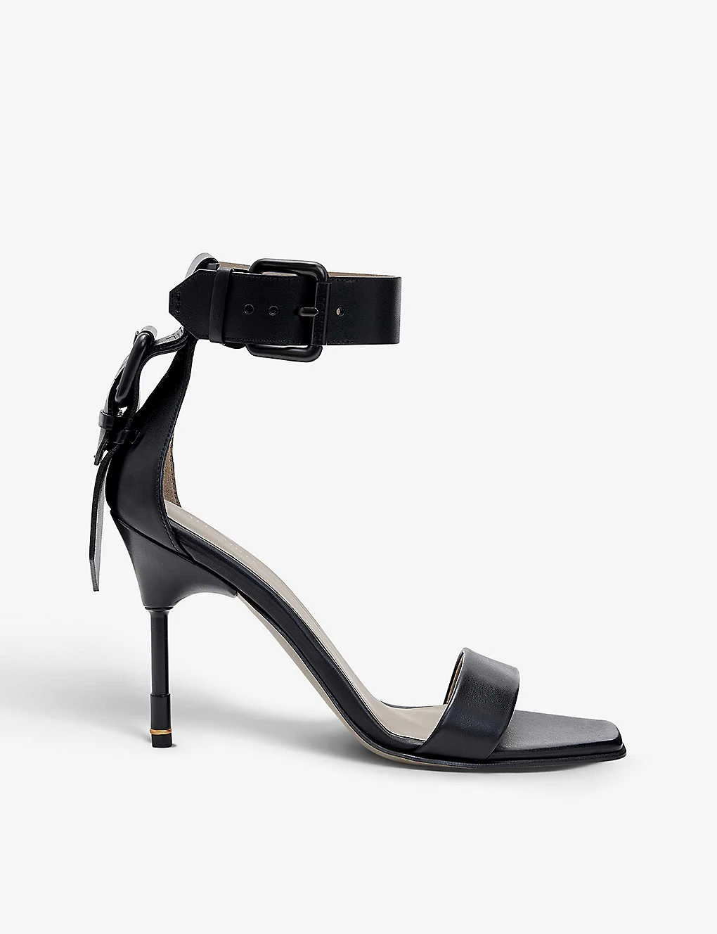 AllSaints Noir Buckle-fastened Leather Sandals 1 AllSaints Noir Buckle-fastened Leather Sandals