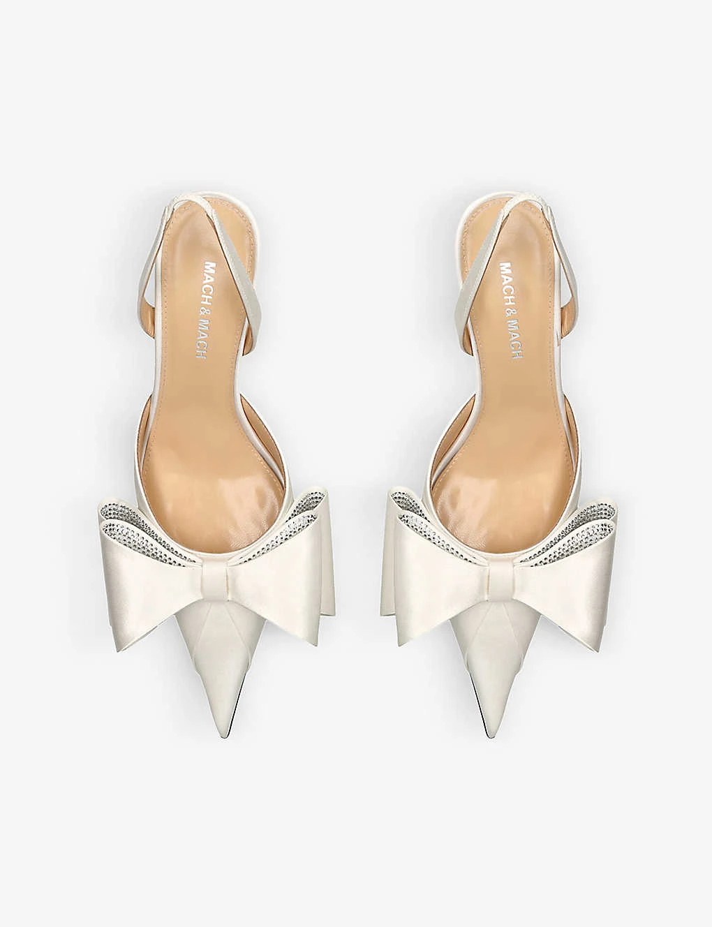 Le Cadeu Bow-embellished Satin Heeled Slingback Courts 2 Le Cadeu Bow-embellished Satin Heeled Slingback Courts - Image 2