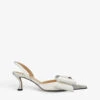 Le Cadeu Bow-embellished Satin Heeled Slingback Courts