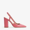 Etta Pointed-toe Block-heel Leather Slingbacks
